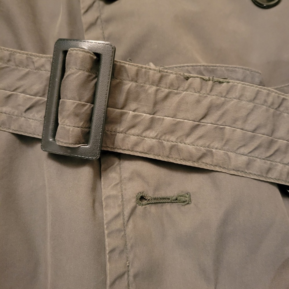 Vintage Vietnam Era US Military Army Green Quarpel Trench Raincoat 42R Gorpcore - Picture 10 of 13